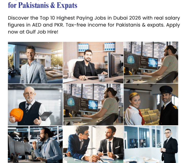 Top 10 High Salary Jobs in Dubai 2026 – Tax-Free Income for Pakistanis & Expats