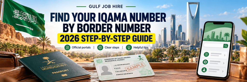 Find Iqama number by border number: Saudi Arabia 2026 guide with an illustrative resident card